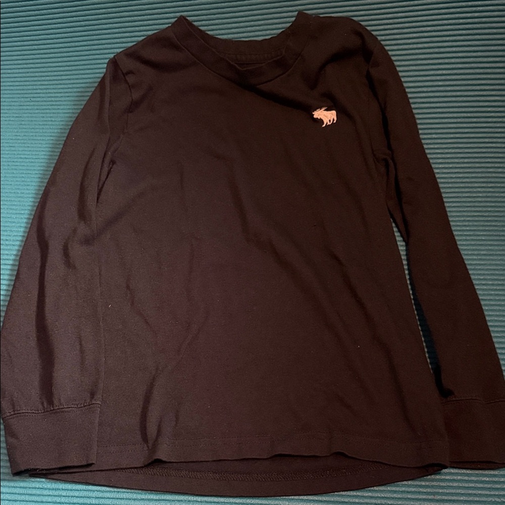 Abercrombie Kids Black Long Sleeve Tee with Pink Logo